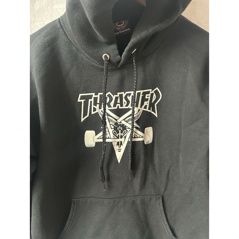 Thrasher San Francisco Skate or Die Live to Skate Board Black Hoodie Men's Small - Picture 3 of 6